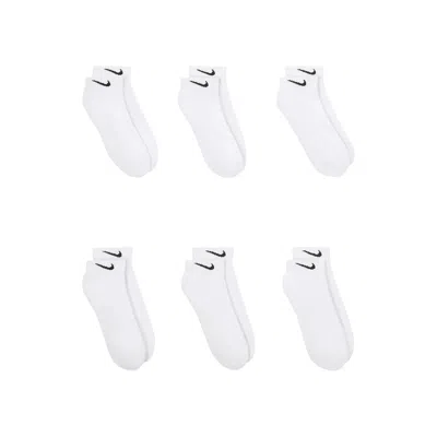 Pre-owned Nike Everyday Low-cut Socks (6 Pairs) 'white/black' | Men's Size L