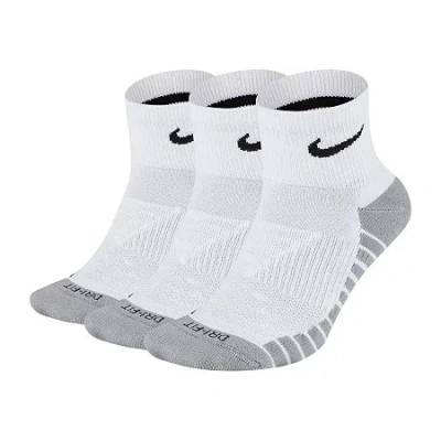 Nike Everyday Max Cushioned Unisex Adult Multi-pack 3 Pair Quarter Ankle Socks In White