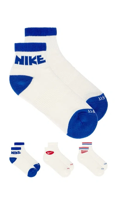 Nike Everyday Plus 3 Pack Ankle Socks In Multi Color