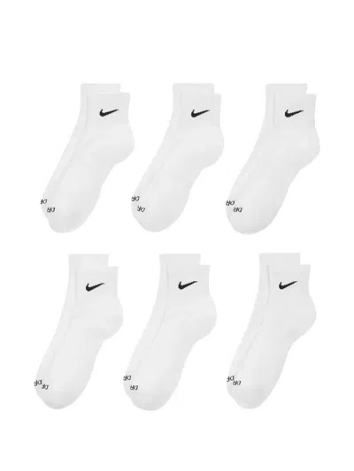 Nike Everyday Plus Cushion Ankle Socks (set Of Six) In White
