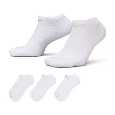 Nike Everyday Plus Cushion Unisex Adult Multi-pack 3 Pair No Show Socks In White