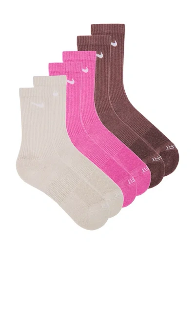 Nike Everyday Plus Cushioned 3 Pack Training Crew Socks In Multicolor