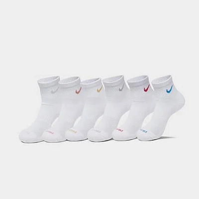 Nike Everyday Plus Cushioned 6-pack Quarter Training Socks Size: Large In White