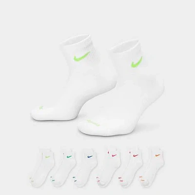 Nike Everyday Plus Cushioned 6-pack Quarter Training Socks Size Medium In Multi