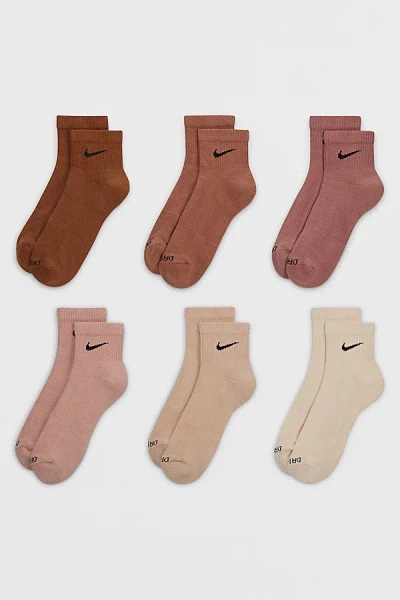 Nike Everyday Plus Cushioned Ankle Sock 6-pack In Assorted, Men's At Urban Outfitters In Multi
