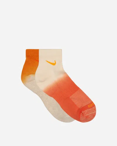 Nike Everyday Plus Cushioned Ankle Socks Orange / Red / Cream In Multicolor