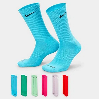 Nike Everyday Plus Cushioned Crew Training Socks (6-pack) Size Medium In Multi