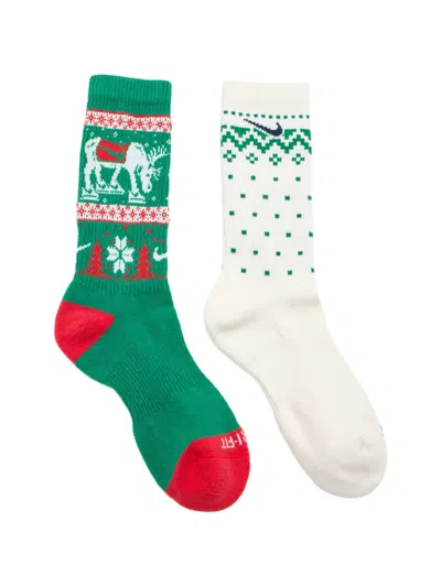 Nike Everyday Plus Cushioned Socks (set Of Two) In Green