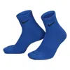 Nike Everyday Plus Cushioned Training Ankle Socks (3 Pairs) 'multi-color' In Blue