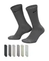 Nike Everyday Plus Cushioned Training Crew Socks, Pack Of 6 In Gray