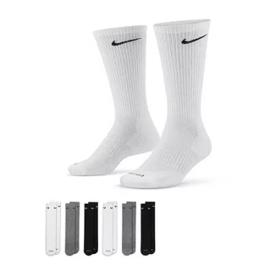 Nike Everyday Plus Cushioned Unisex 6 Pair Crew Socks In Gray