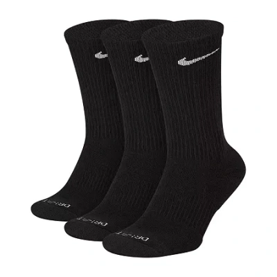 Nike Everyday Plus Cushioned Unisex Adult 3 Pair Crew Socks In Black