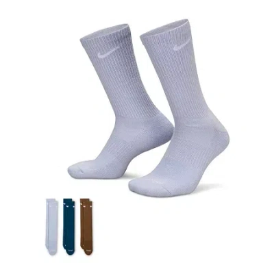 Nike Everyday Plus Cushioned Unisex Adult 3 Pair Crew Socks In Brown