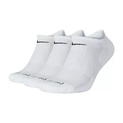 Nike Everyday Plus Cushioned Unisex Adult Multi-pack 3 Pair No Show Socks In White