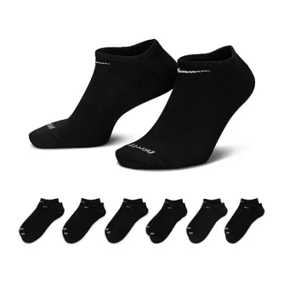 Nike Everyday Plus Lightweight Unisex Adult Multi-pack 6 Pair No Show Socks In Black
