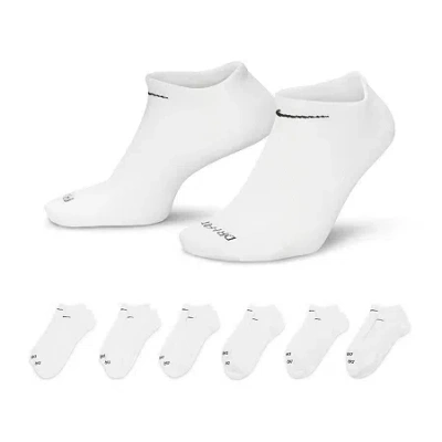 Nike Everyday Plus Lightweight Unisex Adult Multi-pack 6 Pair No Show Socks In White