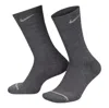 Nike Everyday Wool Cushioned Crew Socks (2 Pairs) 'grey Beige' In Black