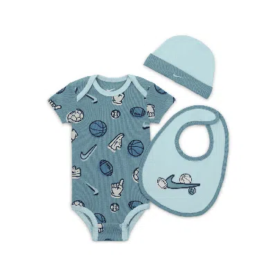 Nike Everyone From Day One Baby (0-9m) 3-piece Bodysuit Set In Blue