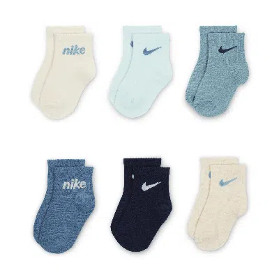 Nike Everyone From Day One Baby Socks Box Set (6-pairs) In Blue