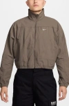 Nike Everything Woven Repel Uv Protection Jacket In Mink Brown/white