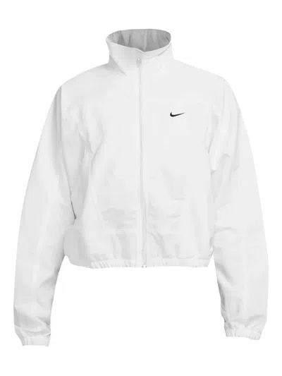 Nike Everything Wovens Cropped Zip-up Jacket In White