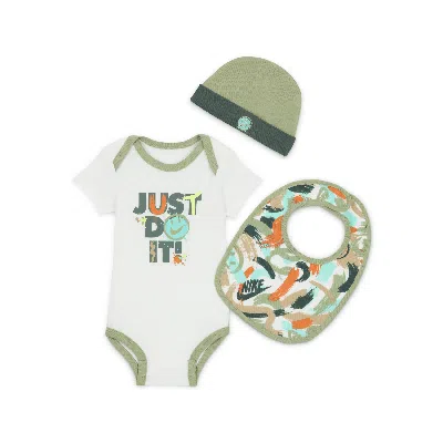 Nike Express Yourself Baby 3-piece Bodysuit Set In White