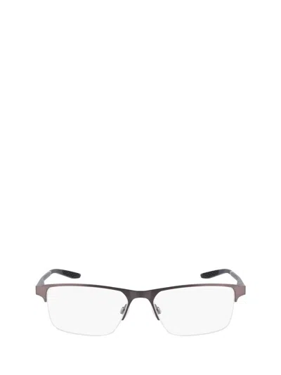 Nike Eyeglasses In Brushed Gunmetal / Black