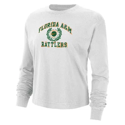 Nike Famu  Women's College Boxy Long-sleeve T-shirt In White