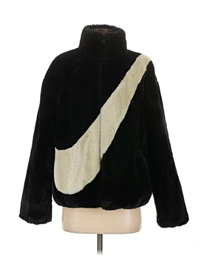 Pre-owned Nike Faux Fur Jacket In Black
