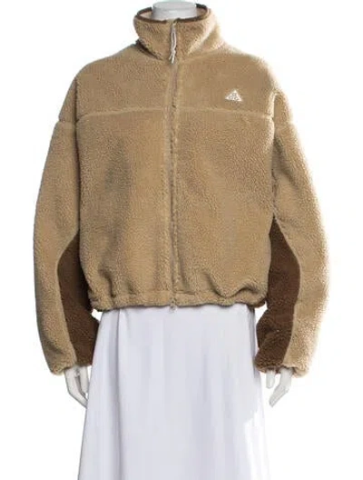 Pre-owned Nike Faux Fur Jacket In Neutrals