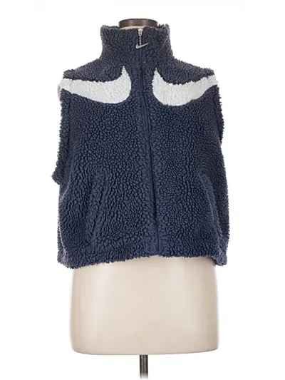 Pre-owned Nike Faux Fur Vest In Blue