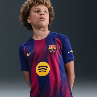 Nike Fc Barcelona 2025/26 Stadium Home Big Kids'  Dri-fit Soccer Replica Jersey In Blue