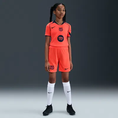 Nike Fc Barcelona 2025/26 Stadium Third Big Kids'  Dri-fit Total 90 Soccer Replica Shorts In Orange