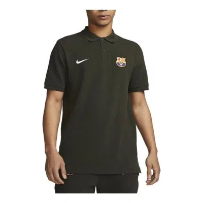 Nike Fc Barcelona 23-24 Polo Shirt 'black' In Brown