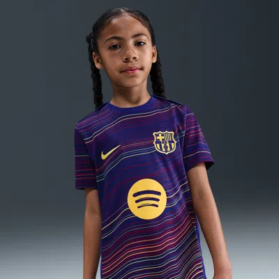 Nike Fc Barcelona Academy Pro Home Big Kids'  Dri-fit Soccer Pre-match Short-sleeve Top In Purple