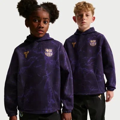 Nike Fc Barcelona Away Big Kids' Kobe Soccer Pullover Hoodie In Blue