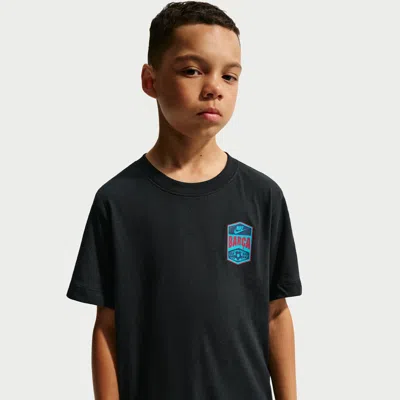 Nike Fc Barcelona Premier Big Kids'  Soccer T-shirt In Black