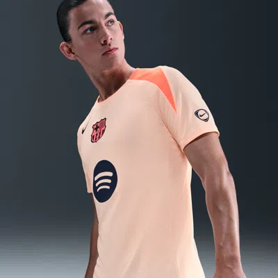 Nike Fc Barcelona Strike Third  Men's Dri-fit Total 90 Soccer Knit Top In Orange