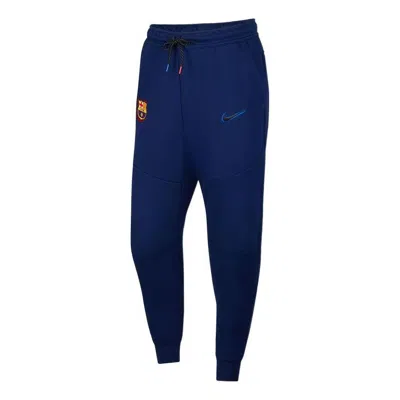 Nike Fc Barcelona Tech Fleece Sweatpants 'navy' In Blue
