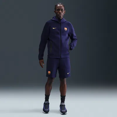Nike Fc Barcelona Tech  Men's Soccer Fleece Shorts In Purple
