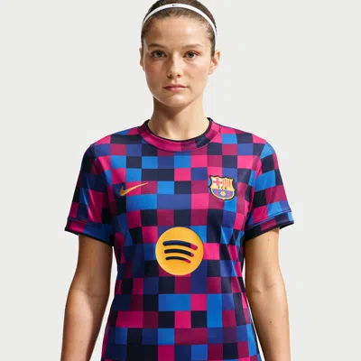 Nike Fc Barcelona  Women's Dri-fit Soccer Pre-match Top In Red