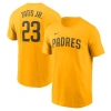 Nike Men's Manny Machado Gold San Diego Padres Fuse Name Number T-shirt In Gold