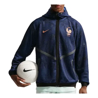 Nike Fff Dri-fit Football Anthem Jacket 'blackend Blue Metallic Copper'
