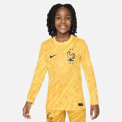 Nike Fff (men's Team) 2024/25 Stadium Goalkeeper Big Kids'  Dri-fit Soccer Replica Jersey In Yellow