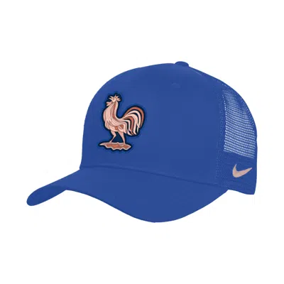 Nike Fff Rise  Unisex Soccer Structured Adjustable Trucker Cap In Blue