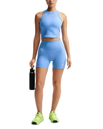 Nike Fitted Racerback Crop Tank In Blue