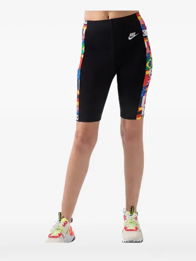 Nike Flag Pack Logo-print Cycling Shorts In Black