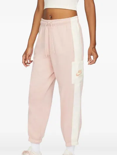 Nike Fleece Colour-block Track Pants In Pink
