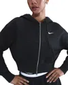 Nike Fleece Cropped Hoodie In Black