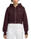 Nike Fleece Cropped Hoodie In Brown
